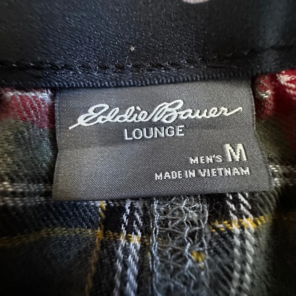 Eddie Bauer‎ Pants Men's M Gray Stewart Scotch Plaid Lounge Pajama Pants